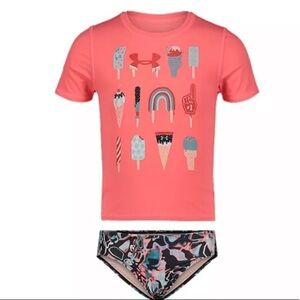 Under Armour Girls Rashguard swim set